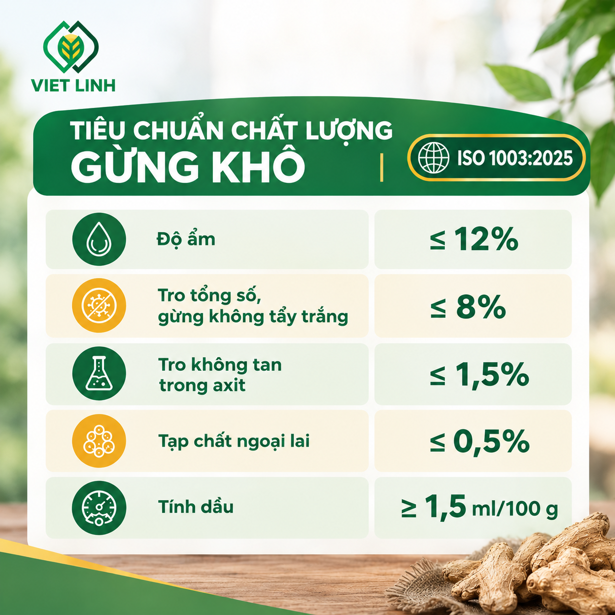 Tiêu chuẩn chất lượng ừng khô theo ISO 1003:2025